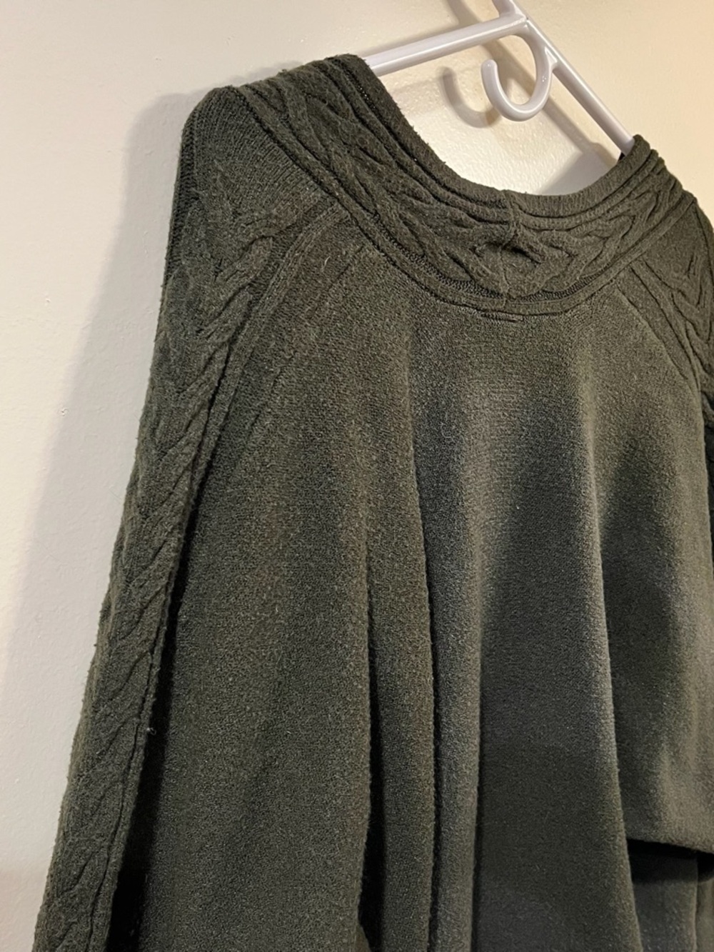 torrid Dark Green Textured Knit Open Front Dolman Sleeve Cardigan - Size 0X - Picture 7 of 12